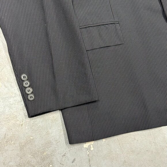 Hugo Boss Suit Pinstripe 2pc Black Stretch Wool Bertolucci/Movie 42R 34x28 - Picture 5 of 13